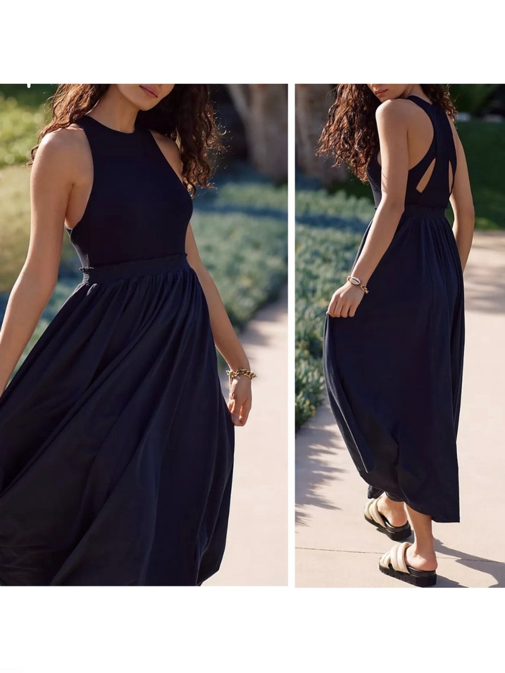 Anthropologie Daily Practice Jump-High Cutout Maxi Dress Black XS